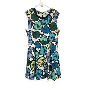 Plenty by Tracy Reese Anthropologie Blue Floral Sleeveless Midi Dress, 12